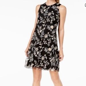Calvin Klein Black Floral Mini Dress Size 14